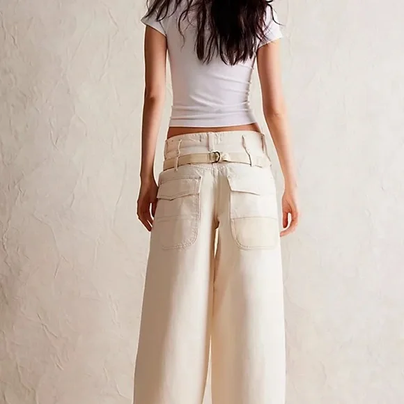 Free People New WATERFALL BAGGY JEANS - Picture 3 of 5